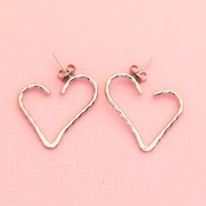 Vintage Lovely Gold Avon Heart Hoop Earrings